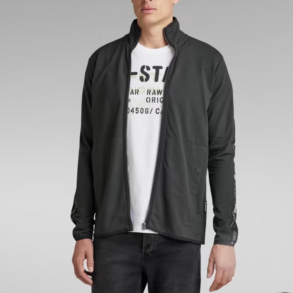 G-Star RAW Men's Lightweight Logo Tape Zip Through Sweater New